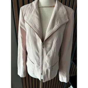 White House black market light pink military style moto style blazer size 8